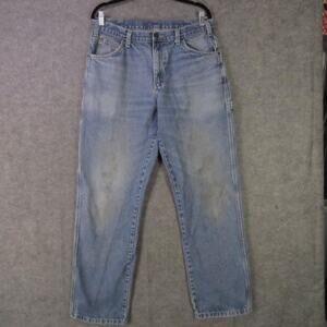 Dickies Carpenter Jeans Mens 34x32 Denim Hammer Loop Workwear Relaxed Fit 1993
